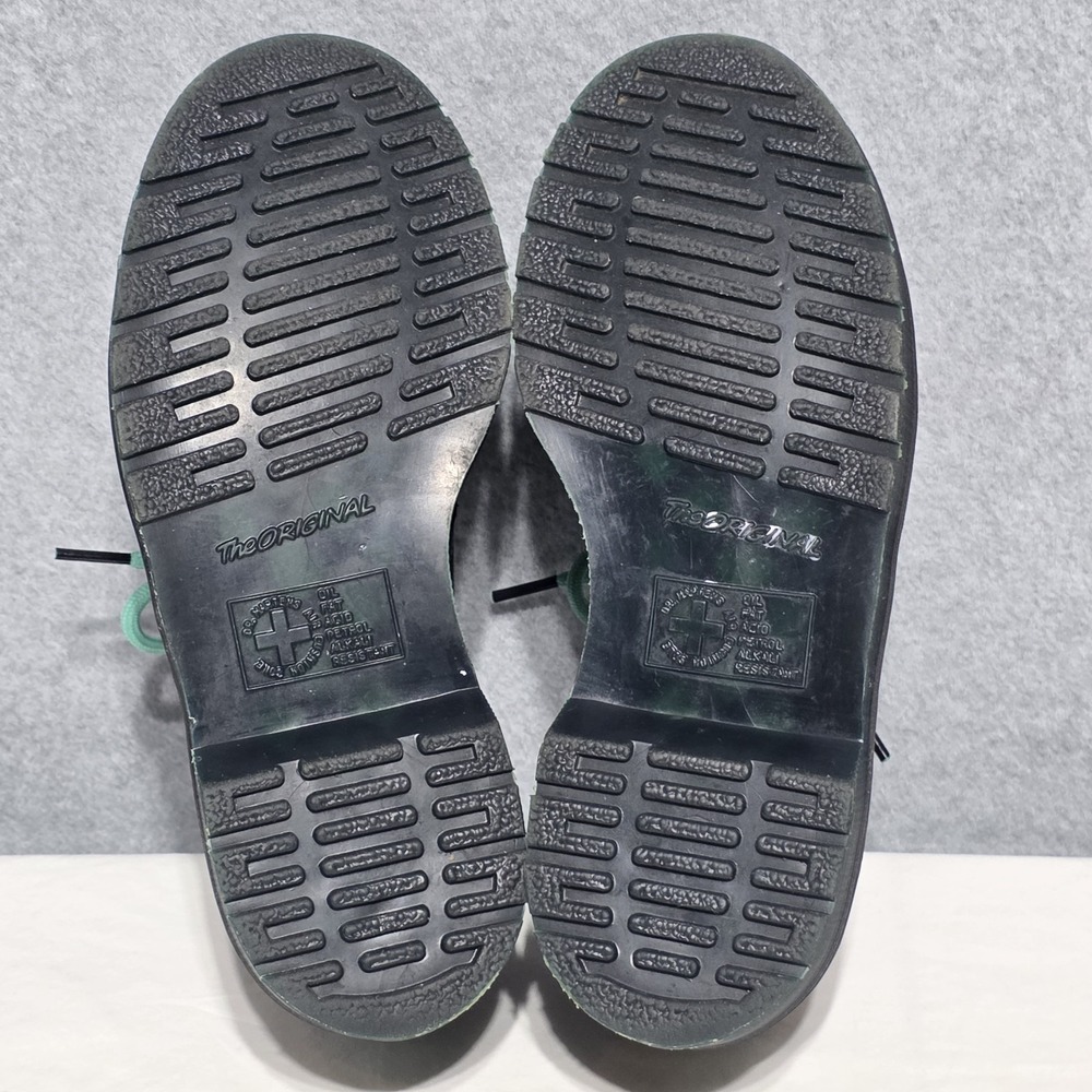 Dr. Martens 1461 Black/Green Leather Lace-Up Shoes Green Laces - Picture 8 of 14